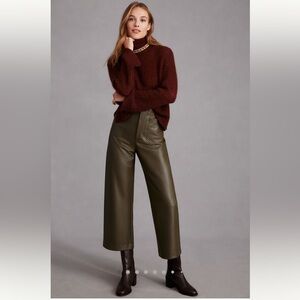 Anthropologie Maeve The Colette Olive Green Wide-Leg Pants size 23
